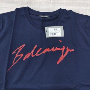Balenciaga Shirts Men Navy Blue Color Jersey Tshirt Poshmark